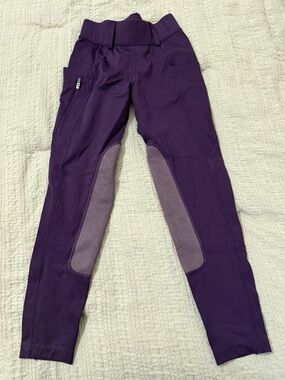 Baleaf Girls Purple Riding Pants with Knee Patches